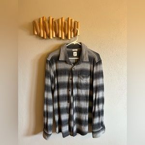 GAP M Gray Black Striped Standard Fit Button Up/Casual Shirt/Shacket/Mens
